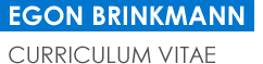 Egon Brinkmann: Curriculum Vitae